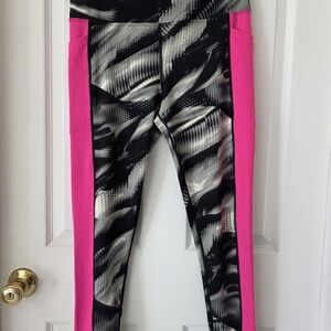 LulaRoe Stylish Pink and Black Patterned Leggings